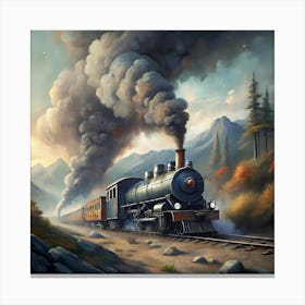 Train On The Tracks Canvas Print