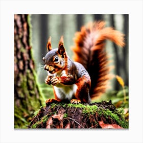 Squirrel In The Forest 143 Canvas Print