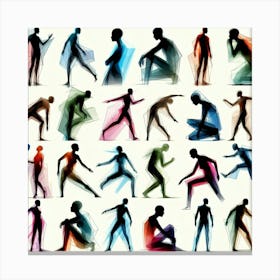 Silhouettes Of People Canvas Print