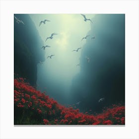 Red Flowers In The Sky Canvas Print