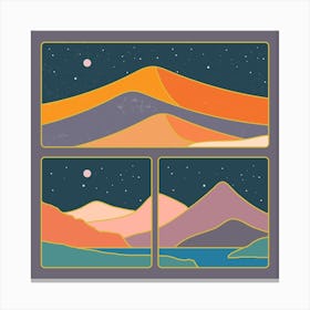 Collase Of Mountains Square Canvas Print