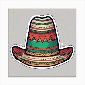 Mexico Hat Sticker 2d Cute Fantasy Dreamy Vector Illustration 2d Flat Centered By Tim Burton (5) Canvas Print