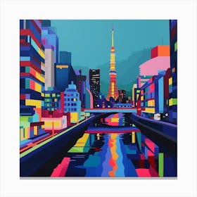 Abstract Travel Collection Tokyo Japan 5 Canvas Print