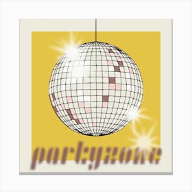 Celebrate The 80s Partyzone Yellow Square Canvas Print