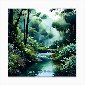 River In The Forest 8 Canvas Print