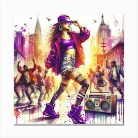 Hip Hop Dance Crew 3. Canvas Print