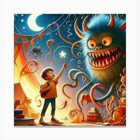 Monsters In The Night Canvas Print