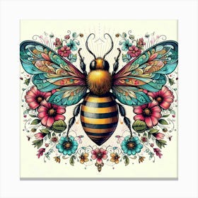 Bee Print Canvas Print