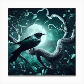 Crow In The Forest Canvas Print