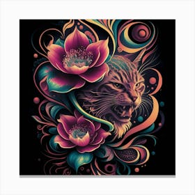 Psychedelic Cat Canvas Print