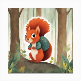 Squirrel In The Woods Canvas Print