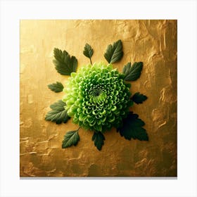 Green Chrysanthemum Flower Canvas Print