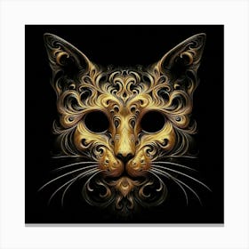 Gold Cat Mask Canvas Print