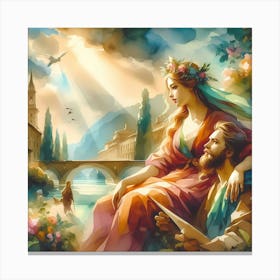 Jesus And The Woman Canvas Print