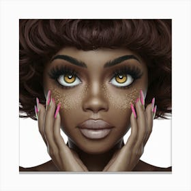 Portrait Of A Black Woman Canvas Print