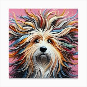 Dog With Colorful Hair Stampe su tela