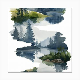 Watercolor Landscape Painting 4 Canvas Print