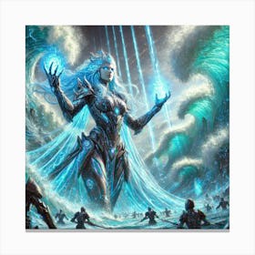 Grand Priestess Serina Tidal Wave Scifi Canvas Print