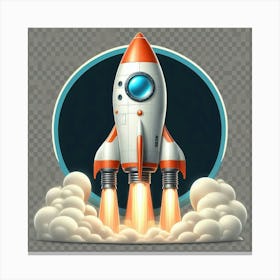 Rocket Ship In Space 1 Canvas Print
