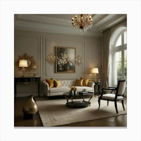 Elegant Living Room Canvas Print