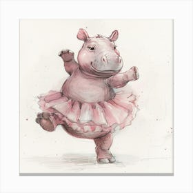 Ballerina Hippo Canvas Print