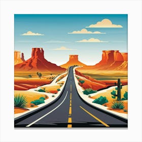 A Vector Illustrated Icon Symbolizing The Historic Federal Highway 9 Cutting Across The Vast Landsc (5) Stampe su tela