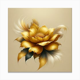 Golden Lotus Flower 5 Canvas Print