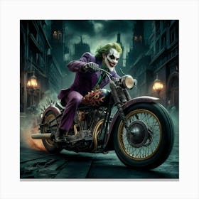 Joker On A Motorcycle 25 Canvas Print