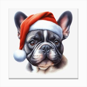 French Bulldog Santa Hat 2 Leinwandbild