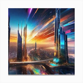 Futuristic Cityscape 88 Canvas Print