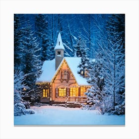 Firefly Magical Christmas House At The Snowy Forest Edge 40607 1 Canvas Print