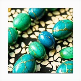 Turquoise And Gold Canvas Print