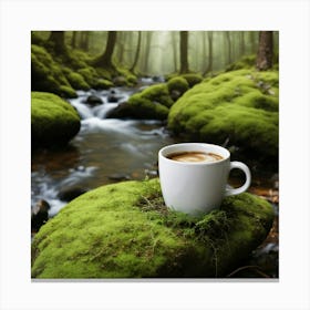 Cup Of Coffee In The Forest 7 Canvas Print