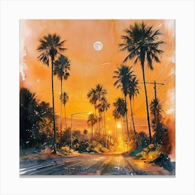 Sunset In Los Angeles Canvas Print