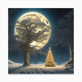 Christmas Tree In The Snow 1 Canvas Print