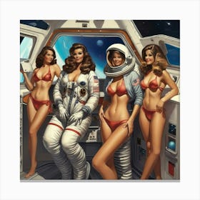 Space Babes 1 Canvas Print