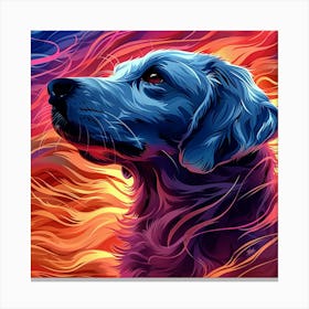 Blue Retriever Painting Canvas Print