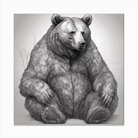 Bear Sitting Canvas Print