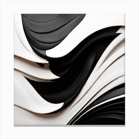 Abstract Black And White Painting 1 Canvas Print