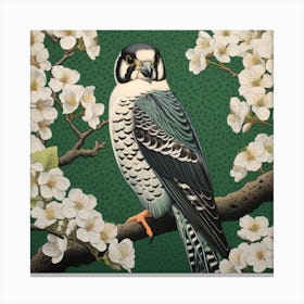 Ohara Koson Inspired Bird Painting American Kestrel 4 Square Canvas Print