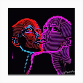 Glow And Lovely - Neon Kisses Canvas Print