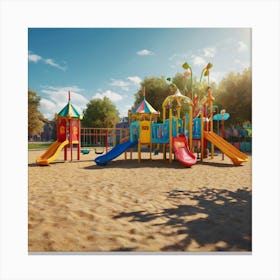 Playground - Playground Stock Videos & Royalty-Free Footage Canvas Print