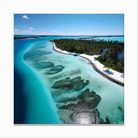 Aerial View Of A Tropical Island Canvas Print