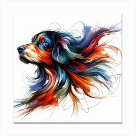 Experience The Beauty And Grace Of A Dog In Motion With This Dynamic Watercolour Art Print 1 Canvas Print