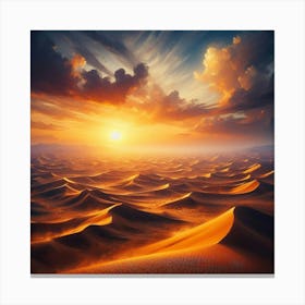 Sunset In The Desert 1 Canvas Print