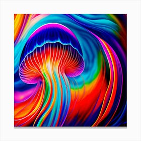 Psychedelic Jellyfish,A colorful illustration of a jellyfish Canvas Print