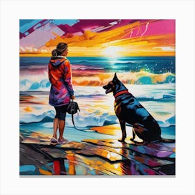 'Dog On The Beach' Canvas Print