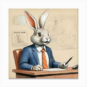 Rabbit In A Suit 51 Canvas Print