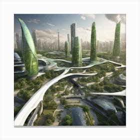 Futuristic City 50 Canvas Print