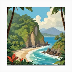 Vintage Travel Poster Costa Rica Art Print 1 Canvas Print